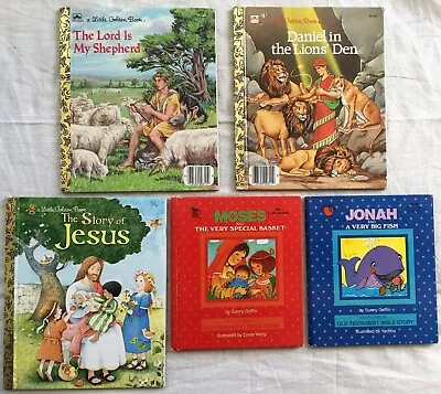 $4.49 • Buy Lot Of 5 Bible Jesus Religious Children's Stories Little Golden Books Landoll's