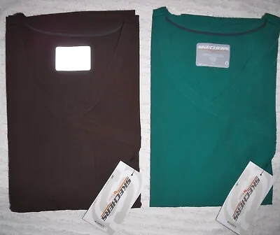 $0.99 • Buy NWT Lot /2 Skechers Barco Womens XL 3 Pocket Mock Wrap Short Sleeve Scrub Tops