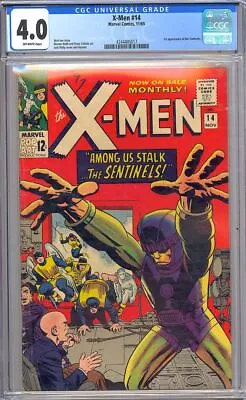 $7.50 • Buy X-Men #14 Nice 1st App. Sentinels Silver Age Vintage Marvel Comic 1965 CGC 4.0