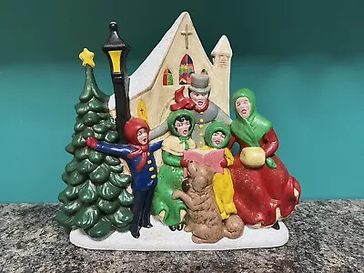 VTG  Atlantic Mold A414 Ceramic Christmas Tree & Carolers Music Box Works • $44.99