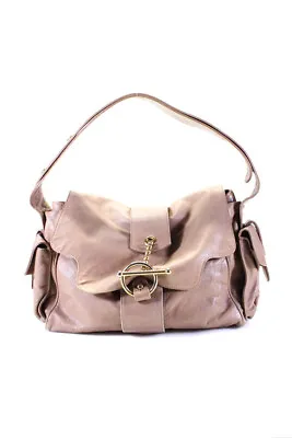 Marni Womens Single Strap Bar Pin Flap Medium Shoulder Handbag Brown Leather • $114.01