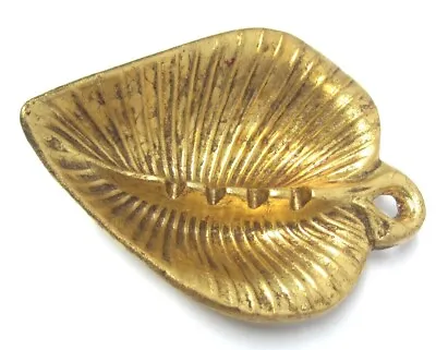 $12.95 • Buy Vintage Mid Century California Originals Gold Pottery Ashtray Leaf Design