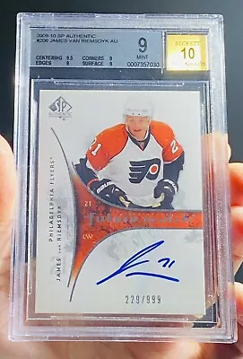 2009 SP Authentic James Van Riemsdyk Rookie Auto #’d /999 BGS 9 💎 Auto 10 • $19.99