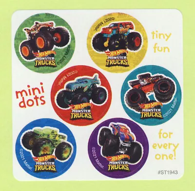 60 Hot Wheels Monster Trucks Mini Dot Stickers - Party Favors - Rewards • $2.20