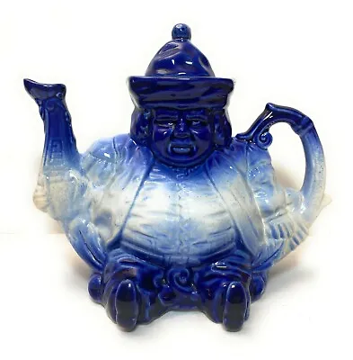 English Victoria Staffordsmire Flow Blue Parliament Judge Teapot • $5