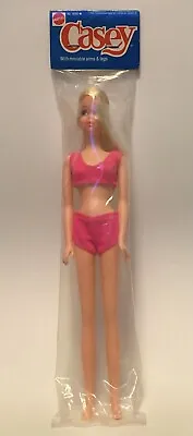 Vintage 1974 Barbie Baggie Doll Casey Hot Pink Bikini Long Blonde Hair NRFP WOW! • $475