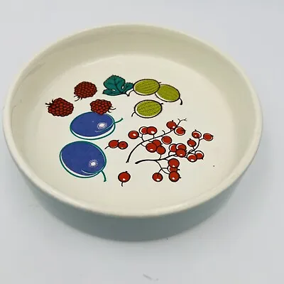 5.25  Melitta Ceramic Serving Dip Dish Tray Blue Teal Fruits Germany Mid Century • $26.99