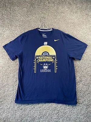 $17.99 • Buy UConn Huskies Shirt Adult Extra Large Blue Yellow Basketball Nike Casual Mens