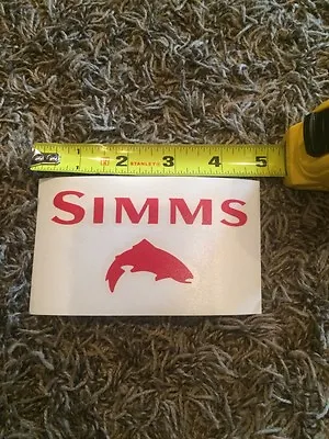 Simms Red Trout With Words Fly Fishing Sticker Decal 5  • $4.25