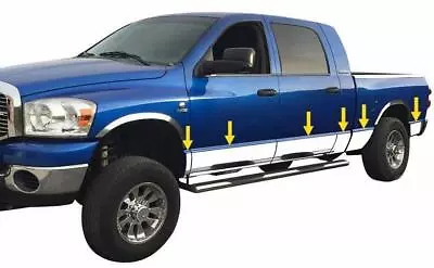 ROCKER PANEL 12-PC 6  WIDE Mirror Stainless RAM MEGA CAB 06-08 *DUALLY ONLY* • $285.95