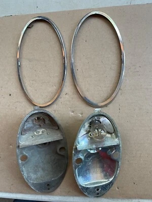 $36 • Buy Vintage VW Beetle  Taillight BULB HOLDERS & CHROME TRIM RINGS 1962-1967  HELLA