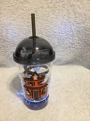 Light Up Flashing Halloween Drink Tumbler With Spiral Straw New • £18.91