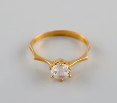 Scandinavian Jeweler. Vintage Ring In 21 Carat Gold Adorned With Brilliant. • $840