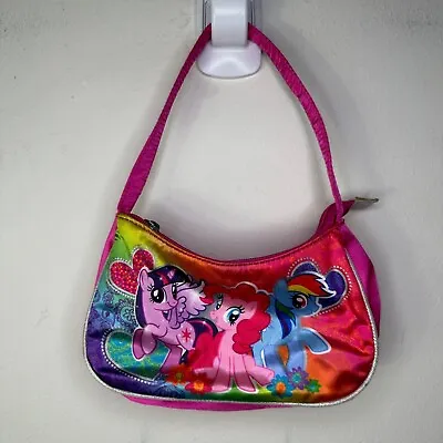 Hasbro My Little Pony Hobo Hand Bag Mini Purse Pink Y2K Satin 2013 • $7.49