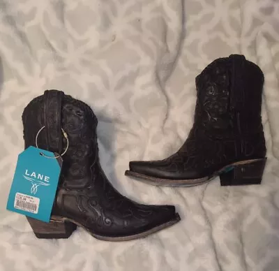 Lane Women's  Black Robin Booties - Snip Toe Size  5 1/2  5.5 • $125