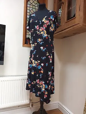 £4.50 • Buy Ladies Peacock Handkerchief Hem Short Sleeve Dress Size 14