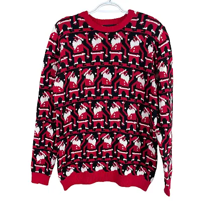 Blizzard Bay Ugly Christmas Sweater Mens M Red Dancing Santa Claus Holiday New • $20