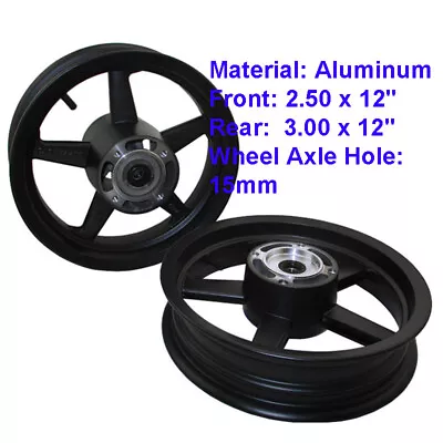 Aluminum 12Inch Wheel Rim Set For Supermoto Mini GP Pit Bike Motard Motorcycle • $316.02