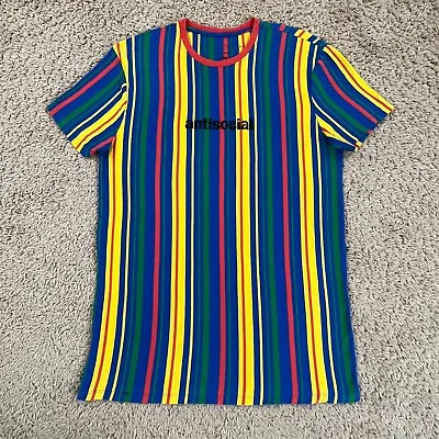 VOX PUPULI For The People Multicolored Striped AntiSocial T-Shirt Mens L • $8.39