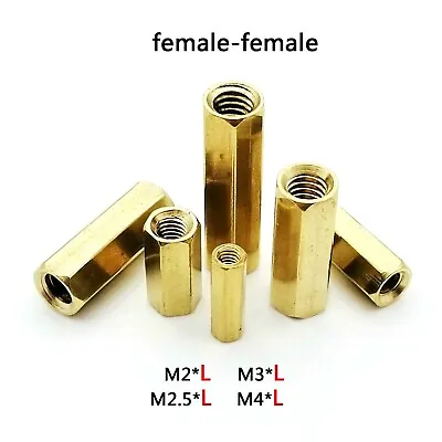 £1.91 • Buy 25pcs M2M2.5M3M4 Solid Brass Copper Hex Standoff Hexagon Pillar Spacer Screw Nut