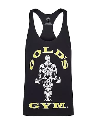 GOLD`S GYM Iconic Mens Muscle Joe Sleeveless Workout Training Tank Stringer Vest • £10.95