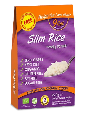 Slim Rice Konjac Shirataki 270g | Zero Carbs | 9 Cal | FREE ECookBook • £5.99