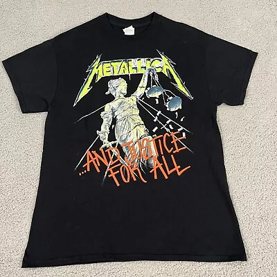 METALLICA Shirt Mens Medium Black 2 Sided And Justice For All Metal Reprint • $19.99