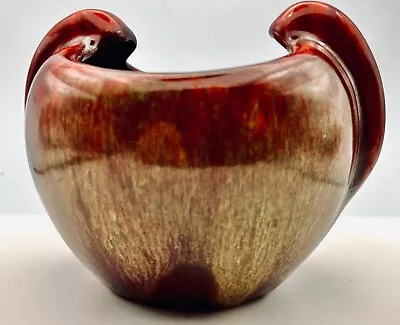 Weller Pottery Art Deco  Double Handle Pot 4 1/2  W 3 3/4  T Red Fade To Green  • $105.99