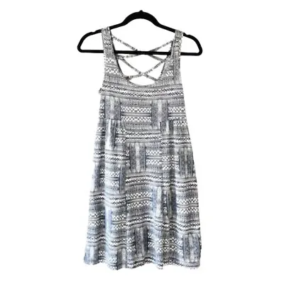 American Eagle Women's Scoop Neck Sleeveless Dress Size XS Boho Aztec Gray • $14.03