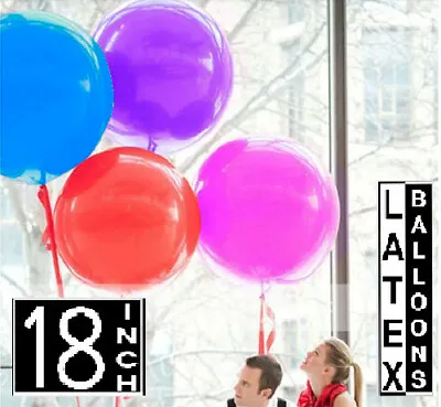 5 Round Latex 18''/45cm Big/Large/Giant Balloons Party-Decor Air/Helium P&P-Free • £5.99