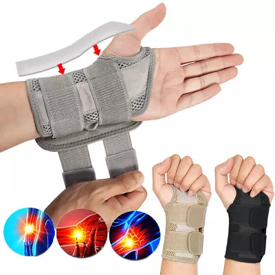 Left Right Wrist Support Brace Splint For Carpal Tunnel Arthritis Sprain Strain • £18.79