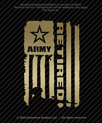 Military Retired AR Distressed Flag XS-M Vinyl Decal Combat Veteran Sticker • $3.99