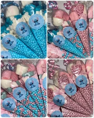 Lilo & Stitch Inspired Themed Birthday Kids Sweet Cones Party Bags Candy Favours • £1.80