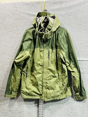 Marmot Rain Jacket Medium Men's Large Windbreaker Hooded Nylon Green • $34.99