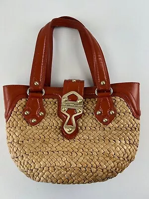 Michael Kors Santorini Raffia Wicker Basket Purse Excellent • $27.30