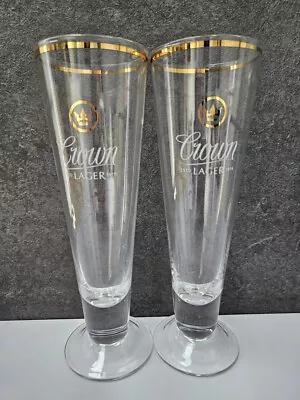 Crown Lager Tall Glasses 300 Ml Set Of 2 • $19.99