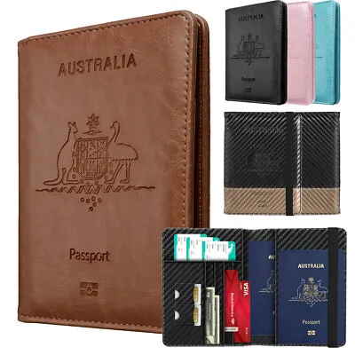 $10.98 • Buy Passport Holder Cover Wallet RFID Blocking Leather Card Case Travel Organizer
