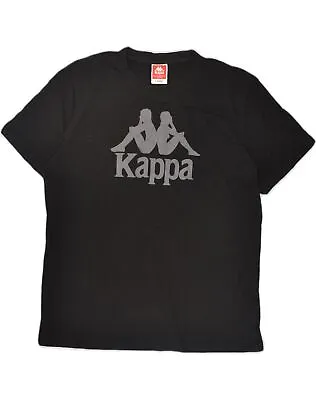 KAPPA Mens Graphic T-Shirt Top Large Black Cotton GT07 • £9.12