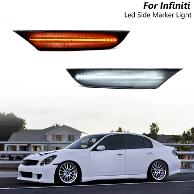 Smoked LED Side Marker Light DRL Running Lamp For 2003-06 Infiniti G35 Sedan 4D • $39.29