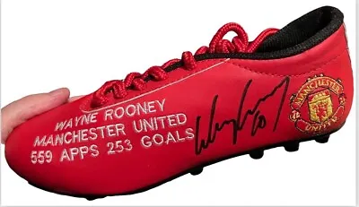 Wayne Rooney Signed Manchester United Statistics Red Football Boot  £99 • $123.09