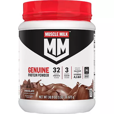 Muscle Milk Genuine Protein Powder Chocolate 1.93 Pound 12 Servings • $23.18