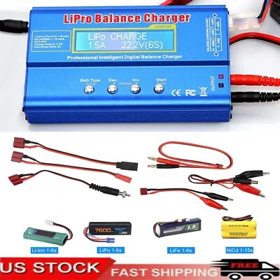 $33.95 • Buy For IMAX B6 AC 80W Digital LCD RC Lipo LiFe NiMh NiCD Battery Balance Charger