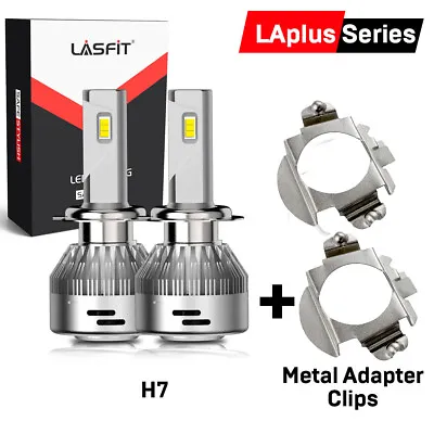 Lasfit Ultra Bright H7 LED Headlight+Adapter Kit For VW Tiguan 18-2020 Low Beam • $64.99