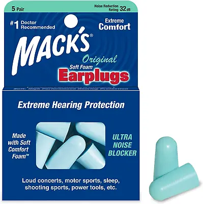 Mack'S Original Ear Plugs (5 Pair) - Mint Green • £7.78