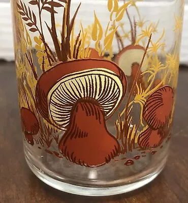 Vintage Anchor Hocking Mushroom Drinking Glasses 1970s Retro 5   Set Of 8 • $54.01