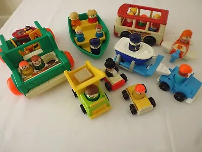 £6.90 • Buy Fisher Price 1980's Little People Boat Rig, Mini Bus Plus Truck And Car Bundle 