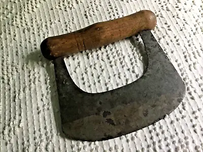 Rare Old Antique Vintage 1800s Unique Wooden Handle Food Chopper Knife Ulu Blade • $59