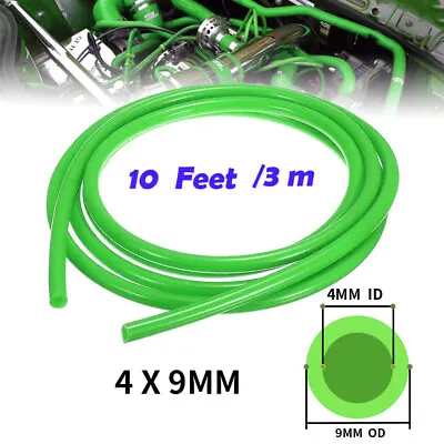 $13.99 • Buy 10 Foot 4MM Silicone Air Rubber Hose Line/VACUUM Pipe/Fluid Tube Green Universal