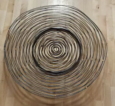 Stunning Vintage Mid Century Wire Round Wall Art Sculpture 24  • $95