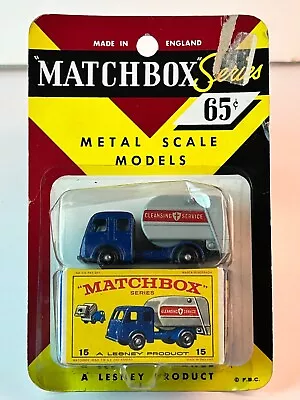 Matchbox No. 15 Refuse Truck Boxed On Blisterpack • $299.95